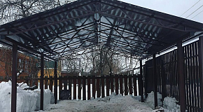Двухскатный навес для автомобиля 8*5*2,5 м поликарбонат